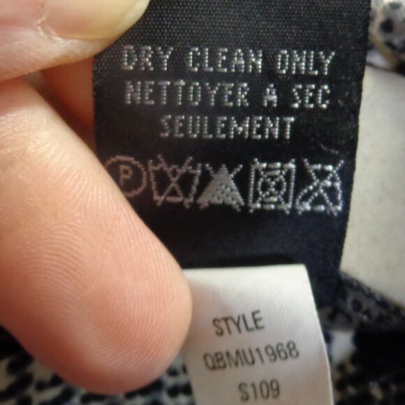 Kenneth Cole New York Size 4 100% Silk Blouse Black/White - Picture 5 of 16